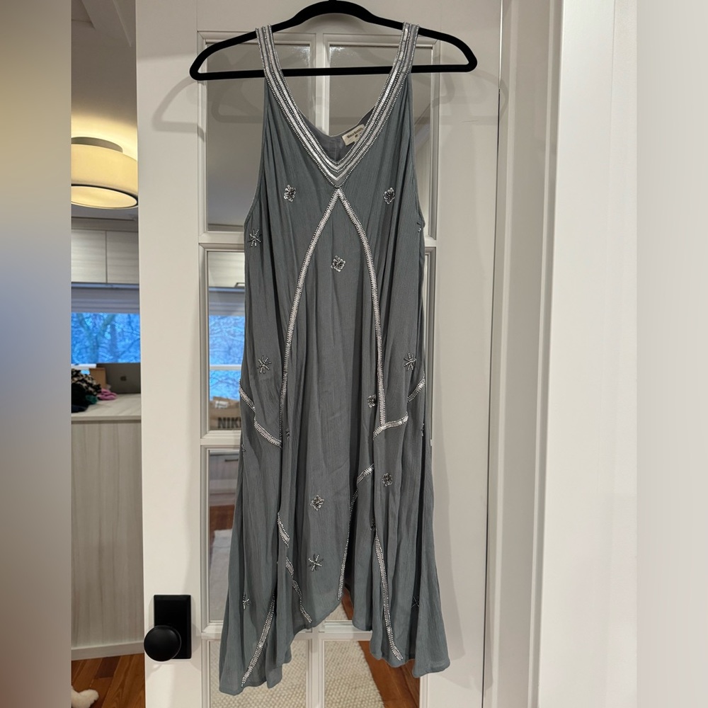 NWT lovely gray embroidered dress from World Market
